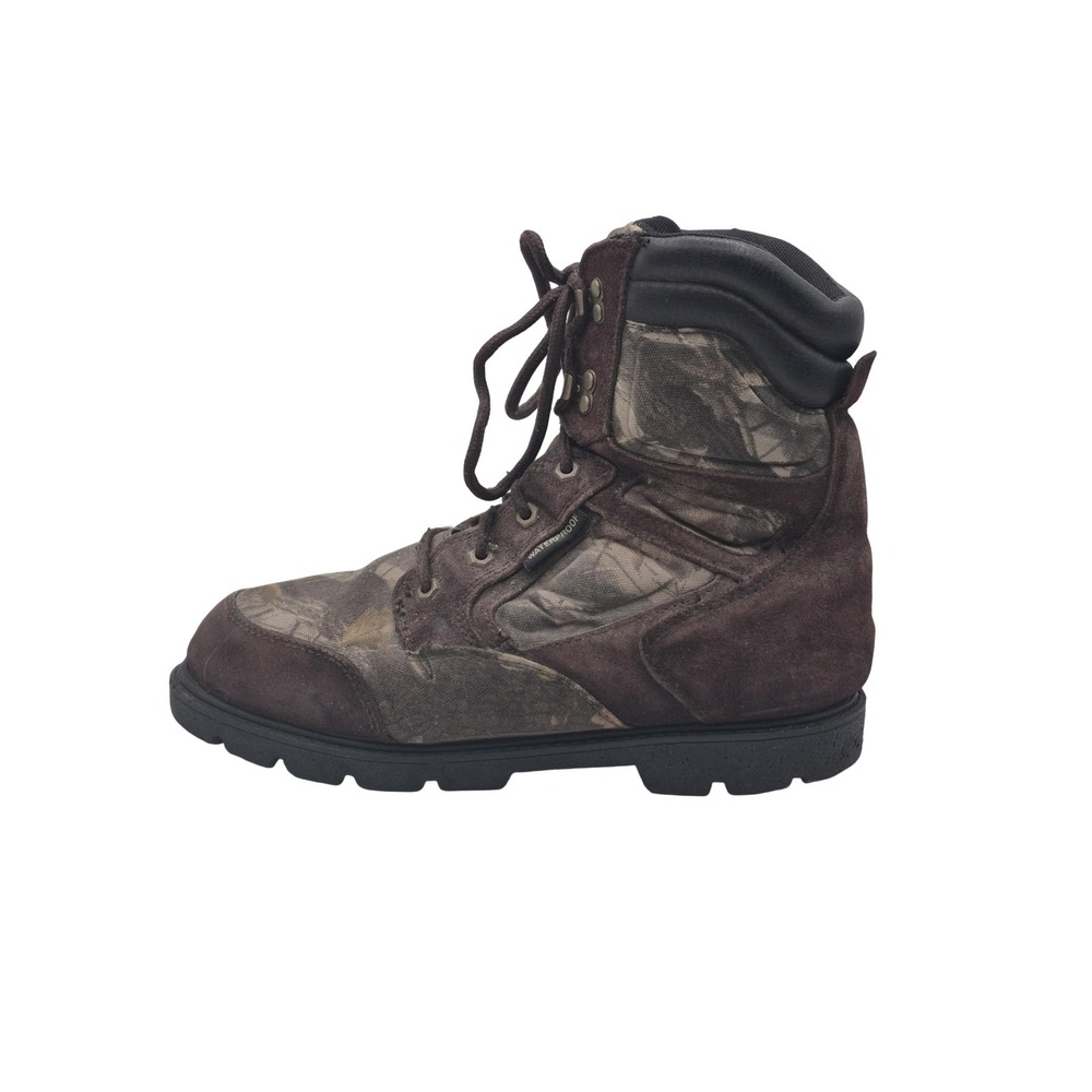 Hunter Boots Mens Size 9.5‎ Brown Leather Camo Waterproof Hunting Combat 2578805